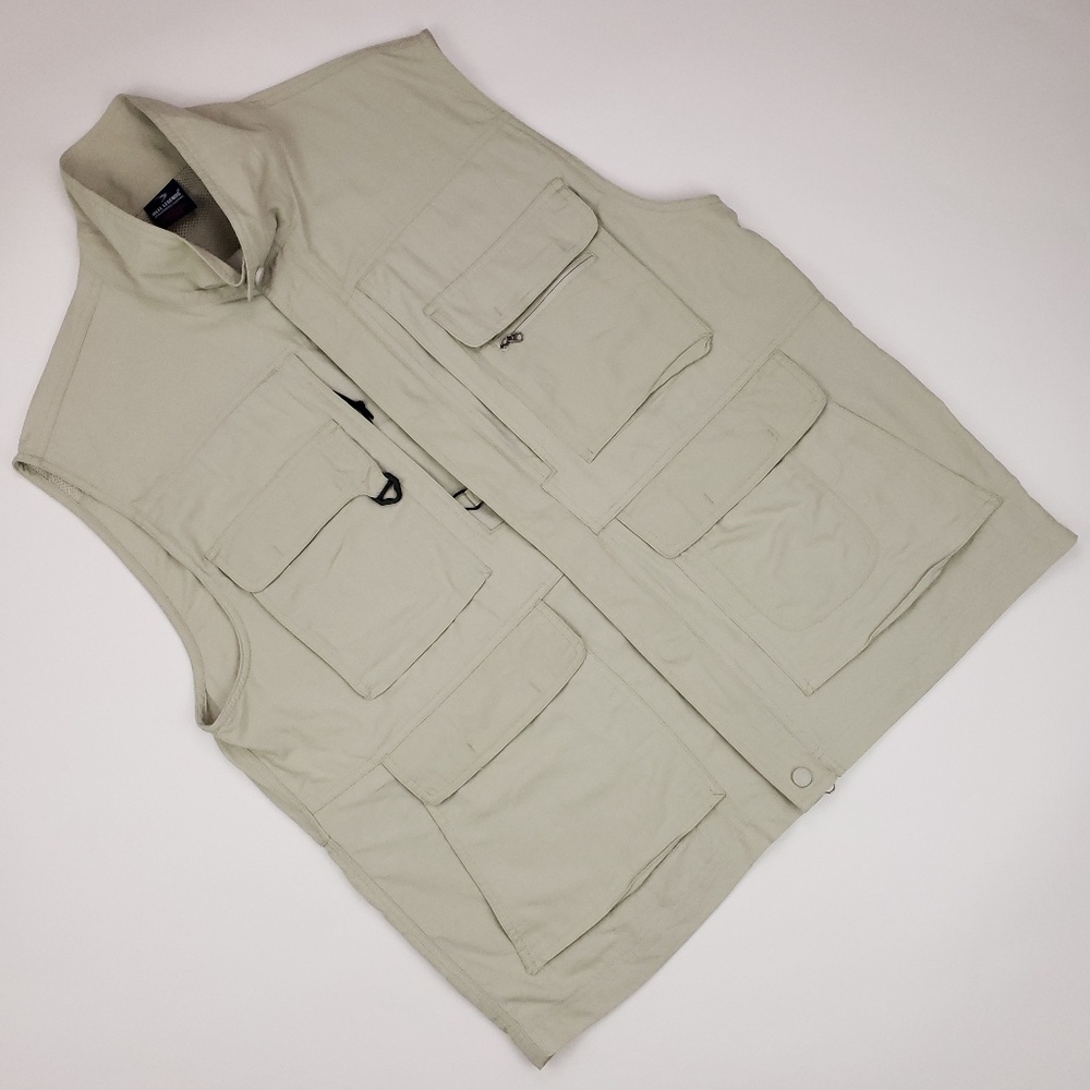 Reel Legends Fishing Vest XL Mens Beige Nylon Full